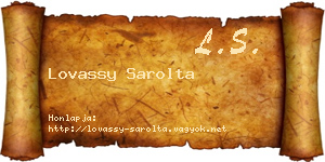 Lovassy Sarolta névjegykártya